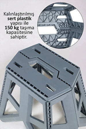 2'li Katlanabilir Tank Tabure Taşınabilir Strong Kamp Balkon Balıkçı Taburesi - Piknik Sandalyesi