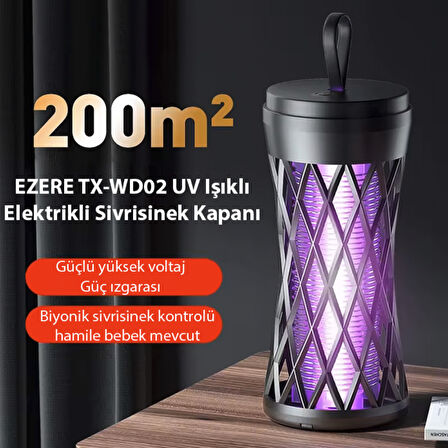 Uv sivrisinek öldürücü sinek kapanı sinek öldürücü 200 metre etkili açık alan ev bahçe