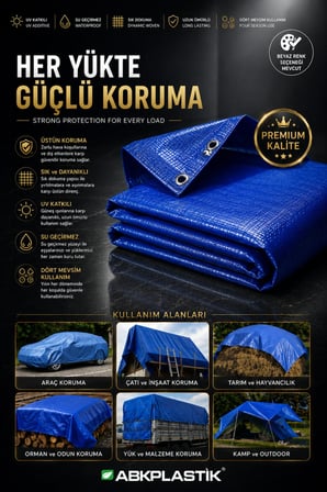 2x2 Mavi Çadır Brandası Su Geçirmez UV Katkılı Dört Mevsim Branda