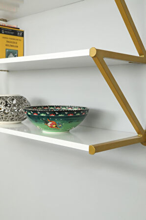 Duvara Monte Gold Boyalı Z Raflı Stand