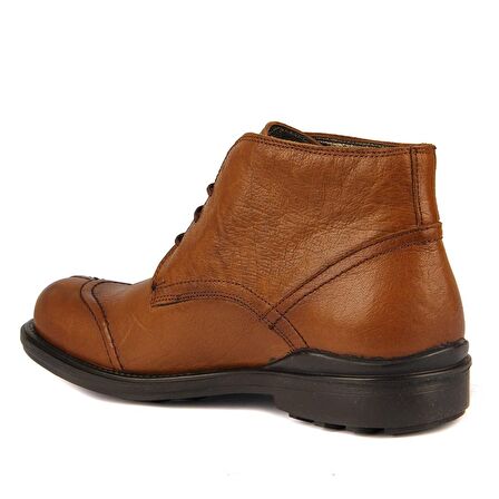 Sail Laker's Yuvarlak Burun Orta Topuk Bağcıklı Günlük Kahverengi Klasik Bot Deri