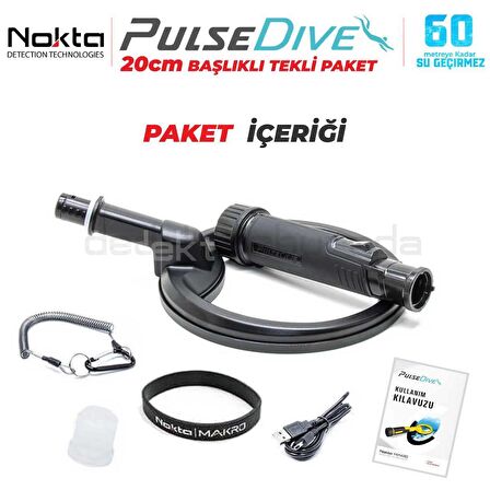 PulseDive Scuba Dedektörü - Tekli 20cm - Siyah