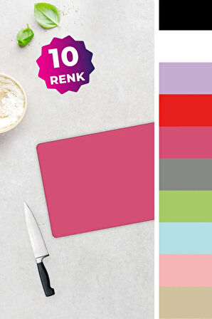 Cam Kesme Tahtası - Cam Kesme Tablası | Düz Renk - Neon Pembe | 20cm x 30cm