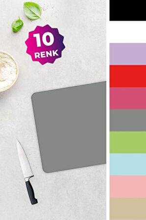 Cam Kesme Tahtası - Cam Kesme Tablası | Düz Renk - Gri | 29cm x 34cm