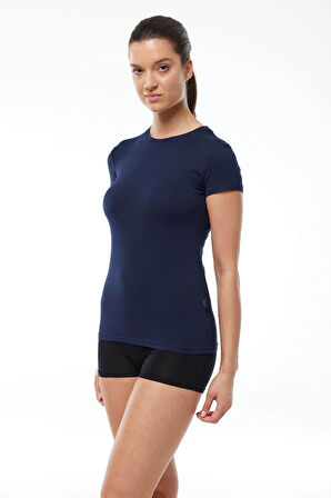 Malabadi 191 Kadın Modal Kısa Kol USA ( Bisiklet ) Yaka T-shirt & Body