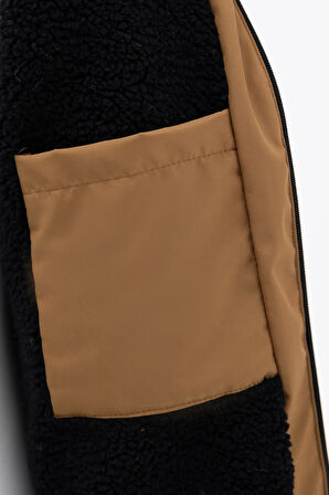 Erkek Taba Kürklü Su Ve Rüzgar Geçirmez Kapüşonlu Kışlık Mont & Kaban & Parka