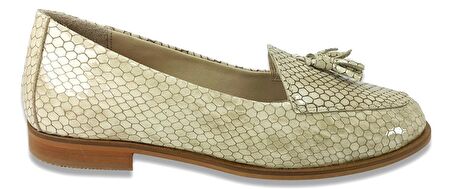 ALBİNİ A-10761 KADIN DERİ LOAFER AYAKKABI KREM KROKO RUGAN