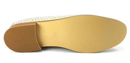 ALBİNİ A-10761 KADIN DERİ LOAFER AYAKKABI KREM KROKO RUGAN