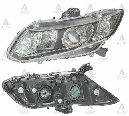 Far Civic 2012-2016 Sedan Elektrikli Siyah Sol (1 Adet) (Oem No: 33150-Tr0-G01)