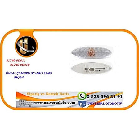 Sinyal Lambası Çamurluk Yarıs  99-05 Duylu Sol (Oem No: 81740-0D011)