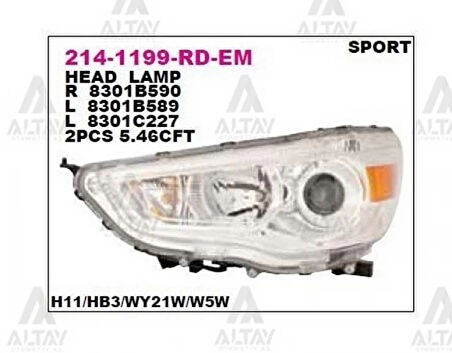 Far Asx 2011-2015 Elektrikli Sol (1 Adet) (Oem No: 8301B587)