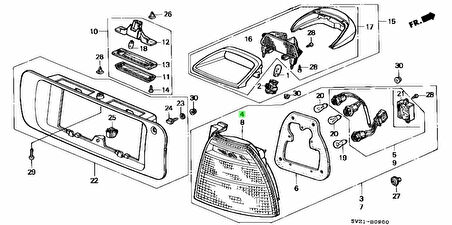 Stop Lambası Sag Japon Accord (Cc, Cd) 2.0 94-95 (Oem No: 33501-Sv4-A02)