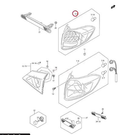 Stop Lambası Vıtara 16-19 Ledli Dış Sol (Oem No: 35604-56Pa0-000)