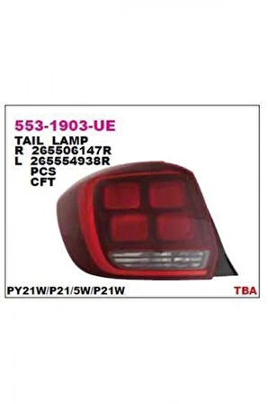 Renault Logan Iı Sandero 2016  Stop Lambası Sol  (Oem No:265554938R)