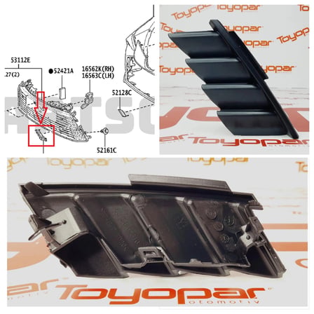Toyota Corolla 2018-2022 Ön Panjur Çeki Demir Kapağı (Oem No: 5312802200)