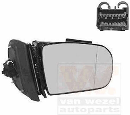 Mercedes 210 1999 2002 Dış Dikiz Aynası Sağ 9Pın Katl.  Elek. Rezıs. Kapaksız Cam Dahıl (Oem No:A2108101276)