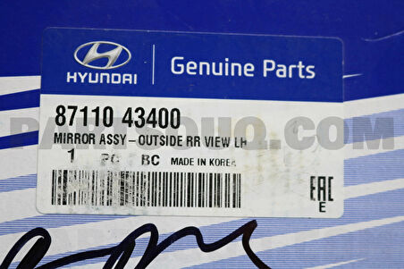 Ayna Dış Dikiz H100  97Sonrası / Kmy 97-04 / L300 90-08 Sol (Oem No: 87110-43400)