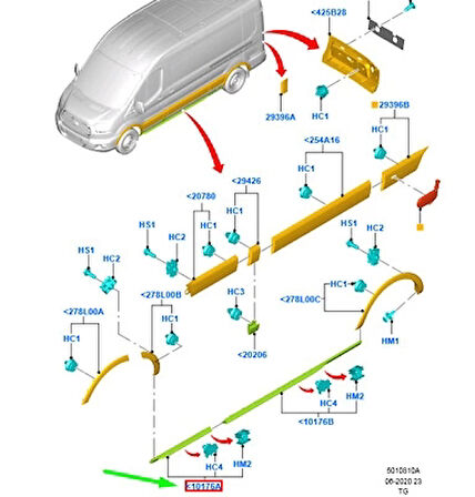 Marşpiyel  Bakalıtı Sol Sol Tümü Ford Transıt V-363 Bm 14- (Oem No: Bk31 V10155 Af5Cnd)