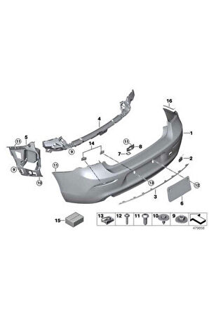 Bmw F20 Lci F21 Lci 2014 2018 Tampon Braketi  (Oem No:Bmw51117434705)