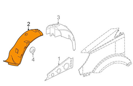 Çamurluk Davlumbazı Ön Sol Önün Önü Mercedes Sprt.315,316,515,Crafter Bm 07- (Oem No: A9066840277)