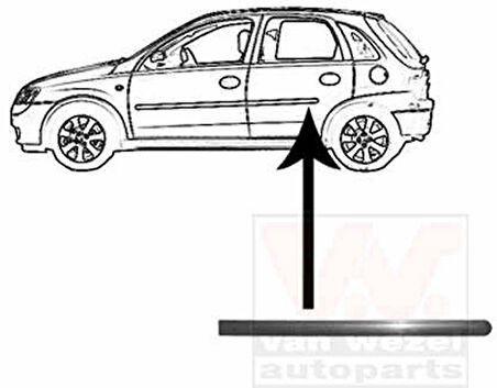 2000-2003 Opel Corsa C Arka Kapı Bandı Sol Siyah 5 Kapı (Adet) (Oem No:5171010)
