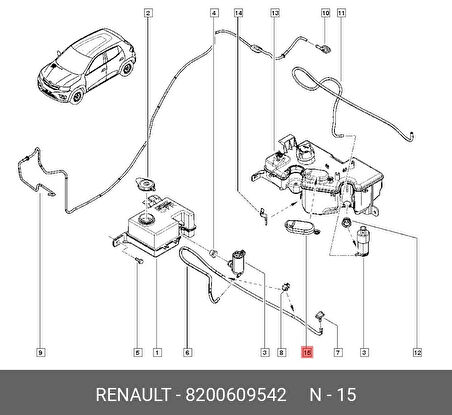 Su Fiskiye Deposu Kapağı Logan (Oem No: 8200609542)