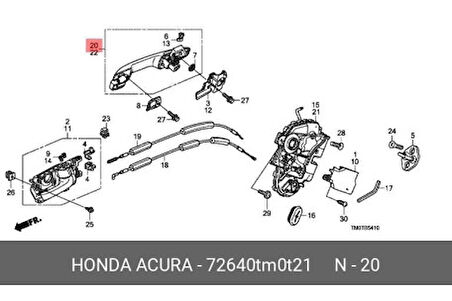 Kapı Kolu Cıty 09-13 Arka Dış Sağ Krom (Oem No: 72640-Tm0-T21)