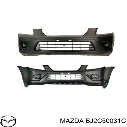 1999-2002 Mazda 323 Familia Ön Tampon Gri (Sis Delikli Bant Deliksiz Tyg) (Adet) (Oem No:Bj2C50031C)