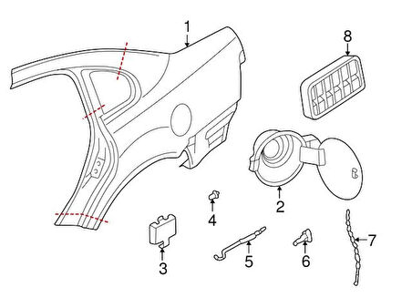 Arka Çamurluk Havalandırma Sag-Sol Vw Passat-A4-A6-Q7-Superb Bm 97- (Oem No: 4A0819181A)