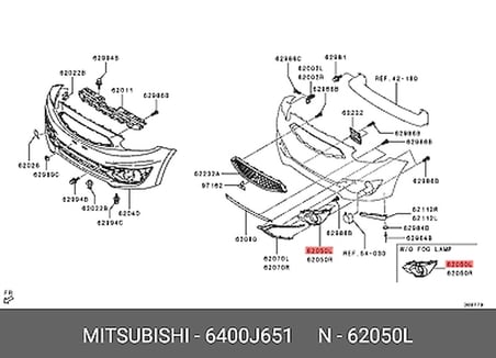Mitsubishi Space Star 2020-2022 Sis Lamba Kapağı Sol Sis Delikli (Fpı) Oem No: (6400J651)