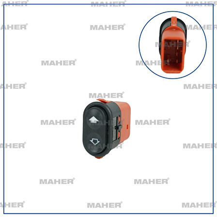 Dügme Cam Açma Transit T12-2015 1992-2000 / Transit V184 2000-2006 / Escort Vıı 1995-1999 / Mondeo Iı 1996-2000 (Teklı) Sağ (Oem No:95Bg14529Ab)