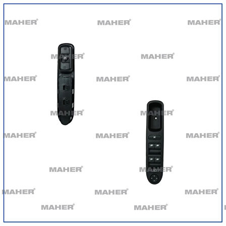 Cam Açma Düğmesi 307 2002 Sonrası  Ayna Ayar Düğmeli (Dörtlü)  Sol (Oem No:6554Kt)