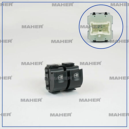 Cam Açma Düğmesi Clio Iv / Symbol / Captur / Sandero / Lodgy / Dokker (Çiftli) Beyaz Işık Sol (Oem No:254118722R)