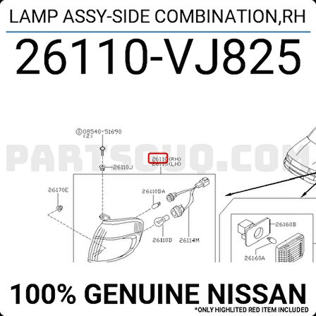Japon Pıck-Up (D22) 2.7 D:3.2 Td 2000-2001 Sinyal Lambası Sağ . (Oem No:26110Vj825)
