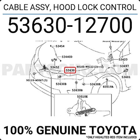 Tel Kaput Açma Corolla 2013-18 (Oem No:5363012700)