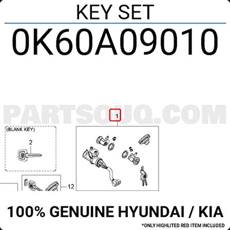 Set Kontak Kapı Kilit Bongo  1997-01 (Oem No:Ok60A09010)
