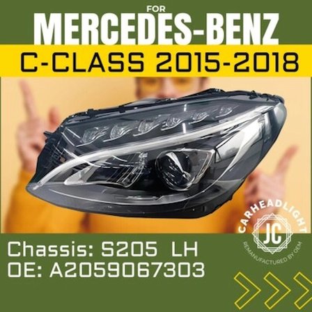 Mercedes 205 2014- Far Sol Ledlı Farseviye Ayarlı (Oem No:A2059067303)