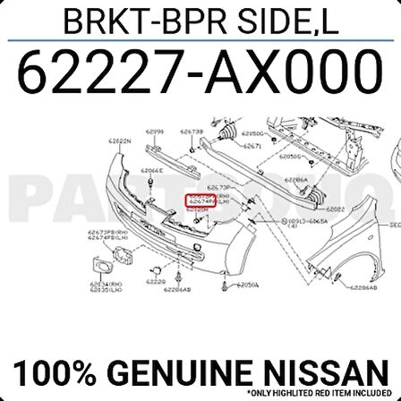Tampon Bağlantı Braketi Micra Ön 2011-2014 Sol (Klips) (Oem No:62227Ax000)