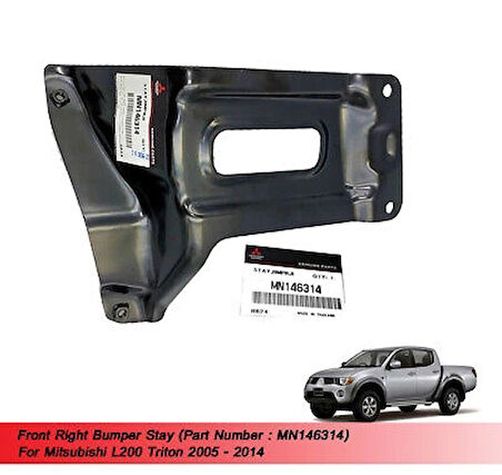 Tampon Bağlantı Braketi L200 Ön 2006-2014 Yan Sağ (Oem No:Mn146314)