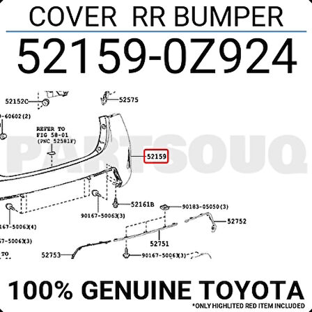 Tampon Auris 2015-2018 Arka (Oem No:521590Z924)