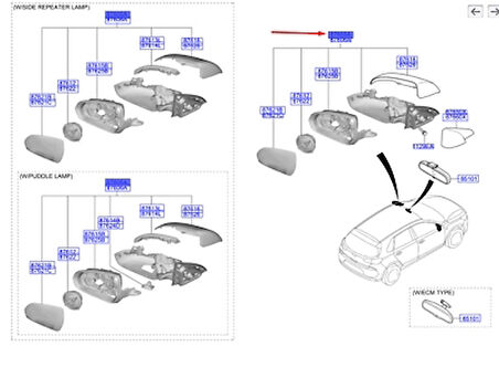 Ayna Dış Dikiz I-30 2016 Sonrası Elektrikli Sinyalli Isıtmalı Otomatik Katlanır Sol (Oem No:87610G4240)