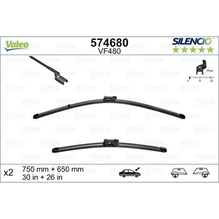 Psa 308 B.M 2007- Silecek Süpürgesı Ön Takım 750 / 650 Mm (Oem No:1609967080)