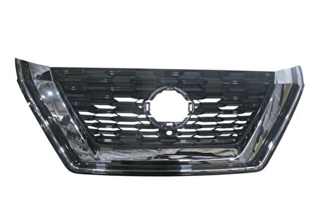 Nissan X Traıl- 2022-2023  Ön Panjur Siyah/Nikelaj Çıtalı Kamera Delikli (Tyg) (Oem No:623106Ra0B)