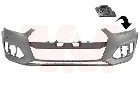 Audi  A5  2017-2019  Ön Tampon Astarlı Gri (Sensör/Far Yıkama Delikli)(Tyg) (Oem No:8W6807065Dgru)