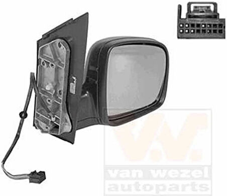 Transporter T5 Caddy Elektrikli Ayna Camı 2003-2010 Kör Noktalı Sağ Oem No:7E1857522A
