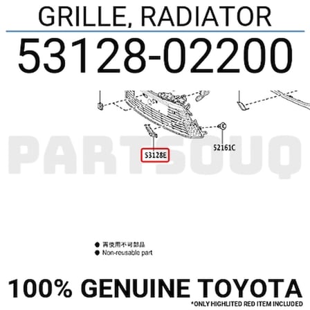 toyota corolla- hb- 2020-2022  ön tampon panjuru sıyah (çeki demirri kapaklı)(tw) Oem No (5311212420)
