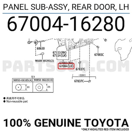 Toyota Rav4 2018-2024 Arka Kapı Komple Sağ (Icelı - Çekomastıklı)(Tw) (Oem No (6700342190))