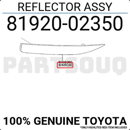 Toyota Corolla 2ZRF 2023 Reflektör Arka Sağ Oem No (8191002220)