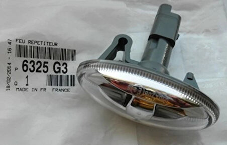 fiat doblo- 2024-2025  çamurluk sinyali seffaf sağ/sol aynı (adet) (duylu) (ampüllü) Oem No (6325G3)