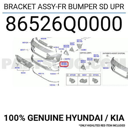 Hyundai i20 Bayon 2021 Sonrası Ön Sis Far Kapağı Sağ Oem No (86534Q0000)